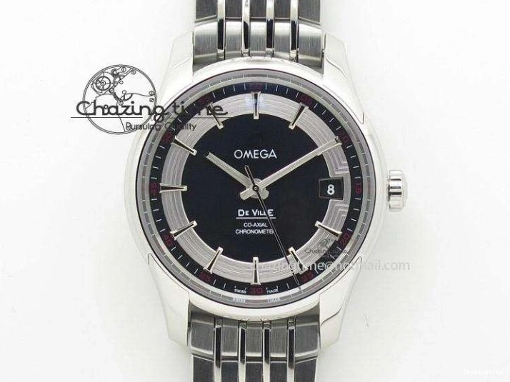 0227 HighQuality Seamaster 300M Chronometer SS Black OMF 1:1 Best Edition on SS Bracelet A2824 (Black Balance Wheel) V 7954